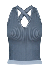 Load image into Gallery viewer, Criss-Cross Back Ribbed V-Neck Tank Top
