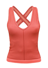 Load image into Gallery viewer, Criss-Cross Back Ribbed V-Neck Tank Top
