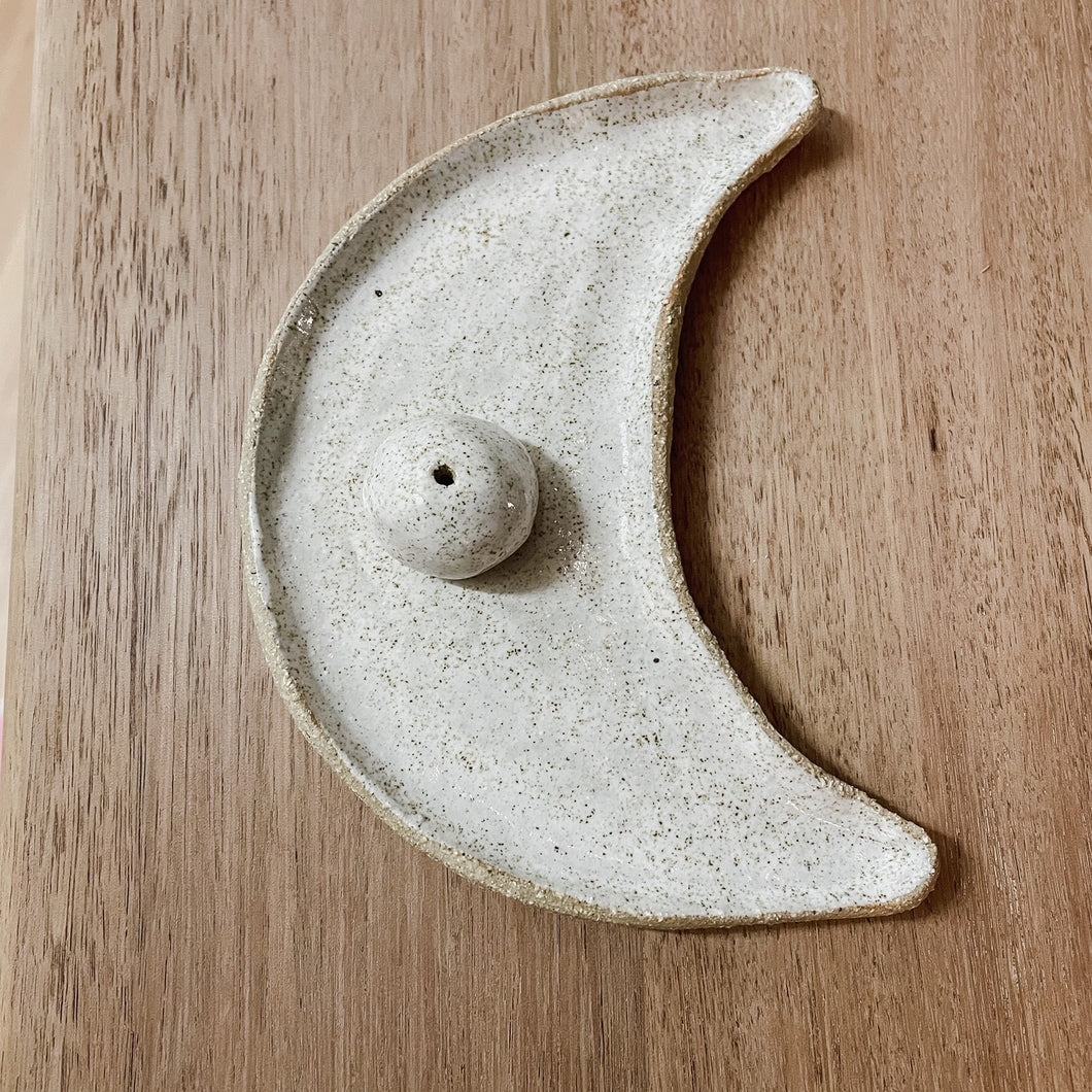 Clay Moon-shaped Incense Holder