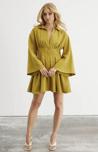 Skye Mini Dress - Olive Green