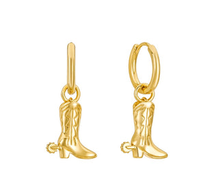 Gold Cowgirl boot hoops