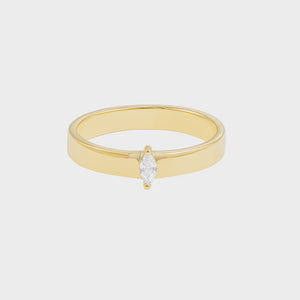 Gold Marquise CZ Band Ring