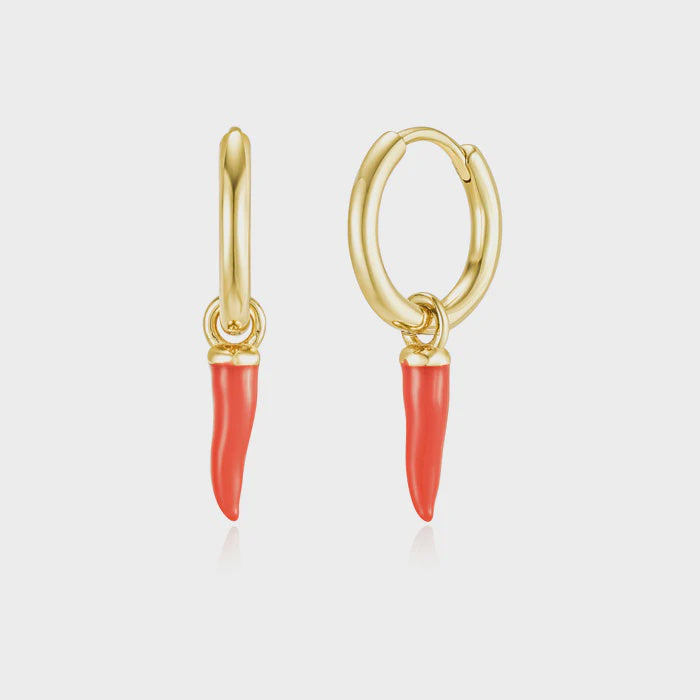Gold Red Chilli Hoops