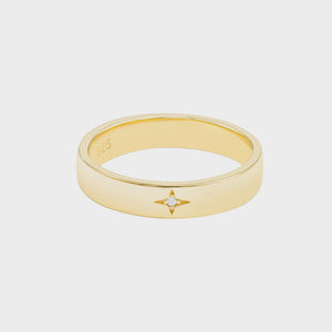 Gold Signet Band Ring